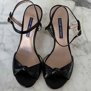 Stuart Weitzman Black Leather Sandals